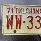 Oklahoma Is Ok License Plate Tag 1971 Vtg Red Ww-3370 Decoration