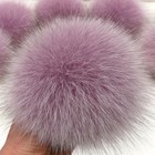 Real Fur Pom Pom  Natural Fox Fur Fluffy Hat Topper  Soft Round Fur Charm