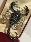 Vintage Style Large Crystal Scorpion Brooch Pin Antique Silver Tone Jewellery