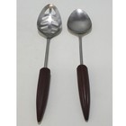 Vintage Androck Bullet Lg Serving cooking Spoons Brown Bakelite  Set Of 2