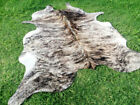 Genuine  Large 6x6 Brindle Gray Beige Cowhide Rug Natural Cowhides Cow Hide Skin
