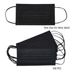 Face Mask 100pcs Adult Black Disposable Masks 3-layer Filter Protection