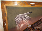 Vintage Black Velvet Painting Bald Eagle Dreamcatcher Indian Frame 23x19 Amazing