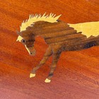 Framed Wood Inlay Horse Art Equestrian Decor Vintage Marquetry Panel 16 x 13 