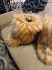  Women s Furry Faux Fur Boots Fuzzy Fluffy Mid Calf Snow Boots Brown Suze 5 5-6