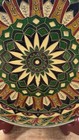     Vintage Byzantine Mosaic Enamel Plate Brass Greece Wall Hanging Red Green
