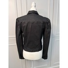 7 For All Mankind Puff Sleeve Denim Jacket Women S Black Excellent Coated