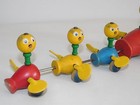 Vintage 1956 Fisher Price Momma Duck   Babies Wings Move Wood Pull String Toy