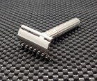 Vintage 1940 s Gillette Fat Handle Tech De Safety Razor Triangle Slots Clean 