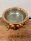 Copper Chafing Dish Set Burner Stand Made In Japan Mid Century Vintage