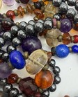 Antique African Venetian Glass Aja Trade Beads  Antique Baltic Amber  Lapis