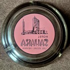 Vintage Hotel Sahara Las Vegas Nevada Smoked Glass Ashtray Read