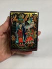 Russian Lacquer Hand Painted Papier Mache Trinket Box