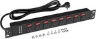 Rack Mount Pdu Power Strips 8 Outlet Surge Protector individual Switches 1 5u   