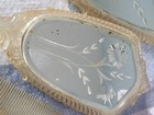 Vintage Hand Held Vanity Mirror Hair Brush Comb Set -lucite  Floral Mirror Backs