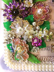 Jewelry Art- Beautiful Rhinestone  Enamel  Faux Pearl Florals  Dragonfly  Butter