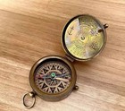 Vintage  Antique Brass Pocket Compass Brass Nautical Compass Marine Compass