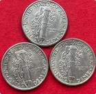 1921-d Mercury Dime As Shown Lot Of 3