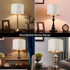 White Linen Decorative Large Lampshades Set Of 2 Fabric Shades drum 12 Inches   