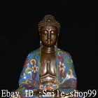 7 8  Old Tibetan Cloisonne Enamel Bronze Gild Shakyamuni Amitabha Buddha Statue