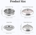 Stainless Steel Communion Holy Wine Serving Tray Church Stacking Bread Plate Lid