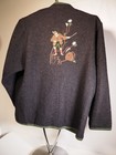 Vintage German Alpine Trachten Janker Pure Wool Sz 40 Embroidered Horn Buttons