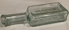 Antique The Mother   s Friend 7    Blue Green Tinted Glass Bottle