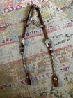 Double Ear Silver Barrel Tooled  Used Western Show Headstall Bridle Free Ship