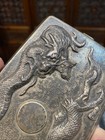 Antique Chinese Silver Cigarette Case Dragon   201g