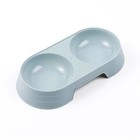Pet Double Bowl Plastic Kitten Dog Food Drinking Tray Feeder Cat Feeding