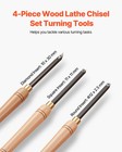 Vevor 4pcs Wood Lathe Chisel Set Hss Woodturning Tools Storage Box For Lathe