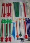 Vintage Swizzle Stir Sticks Bar Mcm Santa Glass Jamaica Lot Of 142 Pieces