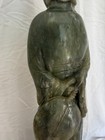 Antique 19th Century Chinese Carved Soapstone Court Lady Figure On Wood Stand 18