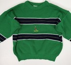Vintage Irish Sweater Kids Kelly Green Striped Crewneck Ireland St Patrick s Day
