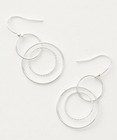 Italian 925 Sterling Silver Fancy Drop Dangle 3 Layer Round Hoop Hook Earrings