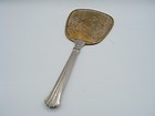 Vintage Antique Victorian Floral Handheld Vanity Mirror Gold Brass Toned 13x5 