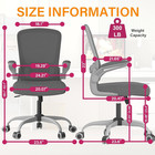 Office Chair  Ergonomic Desk Chair With Adjustable Lumbar Support  High Back Mes