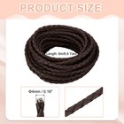 Braided Leather Cords  6 6 Yard Strap With Cord Lock  4mm Dia  Dark Coffee