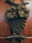 1970 s Macrame Owl Wall Hanging 32  Jute Cord   Mid Century Modern Decor