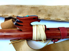 Vtg High Spirits F  Turquoise Inlay Native American Flute W  Leather Hide Case