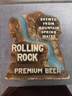 Vintage Rolling Rock Premium Beer Chalkware Waterfall Sculpture