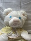 Fisher Price Puffalump Yellow  Baby Bear Cub W rattle White    Soft Yellow Plush