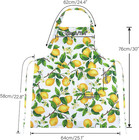 Cotton Kitchen Apron With Pockets  Thick Lemon Apron  Adjustable Cooking Apron F