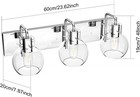 Chrome Finish 3-light Bathroom Vanity Lights Lamp Glass Shade Wall Fixture E26 3