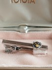 Vintage Toyota Silver Tie Bar Japanese Zogan Inlay Old Katakana Logo W  Case