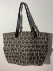 Michael Kors Jet Set East west Tote Bag In Signature Tan And Black Fabric