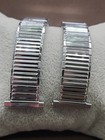 Lot Of 2 Vintage Unused Brite Silver-tone 16-22mm Adj End Expansion Watch Bands