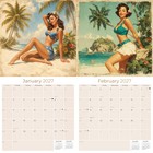 Vintage Pin Ups 2027 Wall Calendar With Bonus Months 12x12 Retro Art Decor Gift