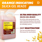 1 Gallon 7 5 Lbs   dry dry  Premium Orange Indicating Silica Gel Desiccant Bead