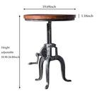 Industrial Retro Side Table Antique Mechanic Diy Crank Height Ajustable Cast    